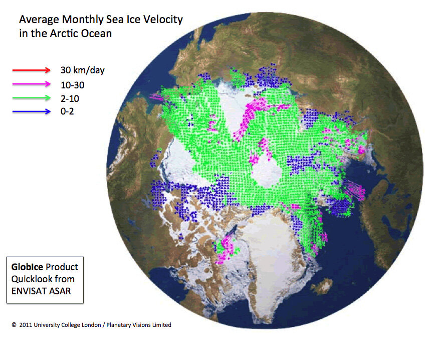 Sea ice drift over Arctic