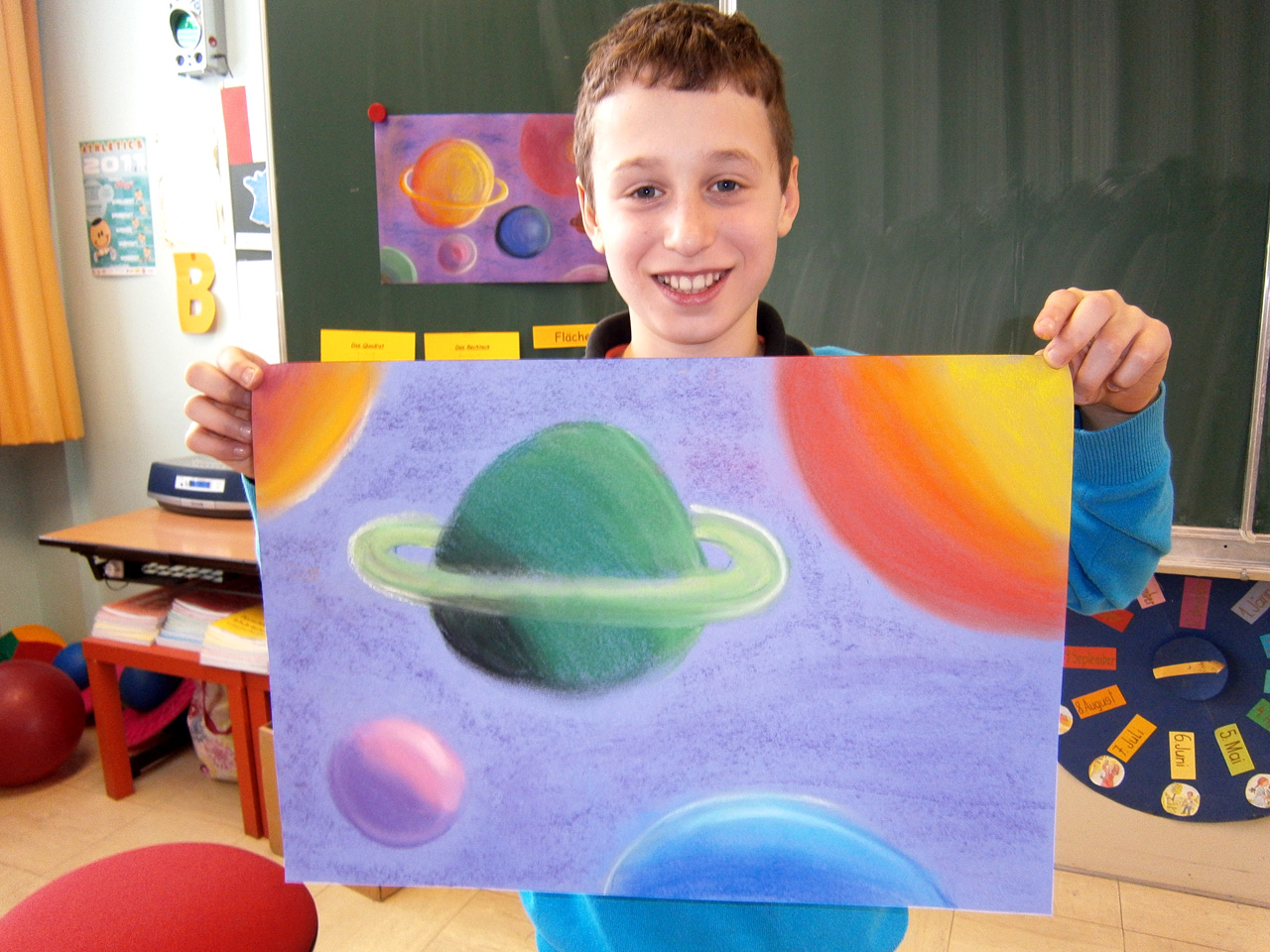 Oil Pastel Solar Systems (5th)