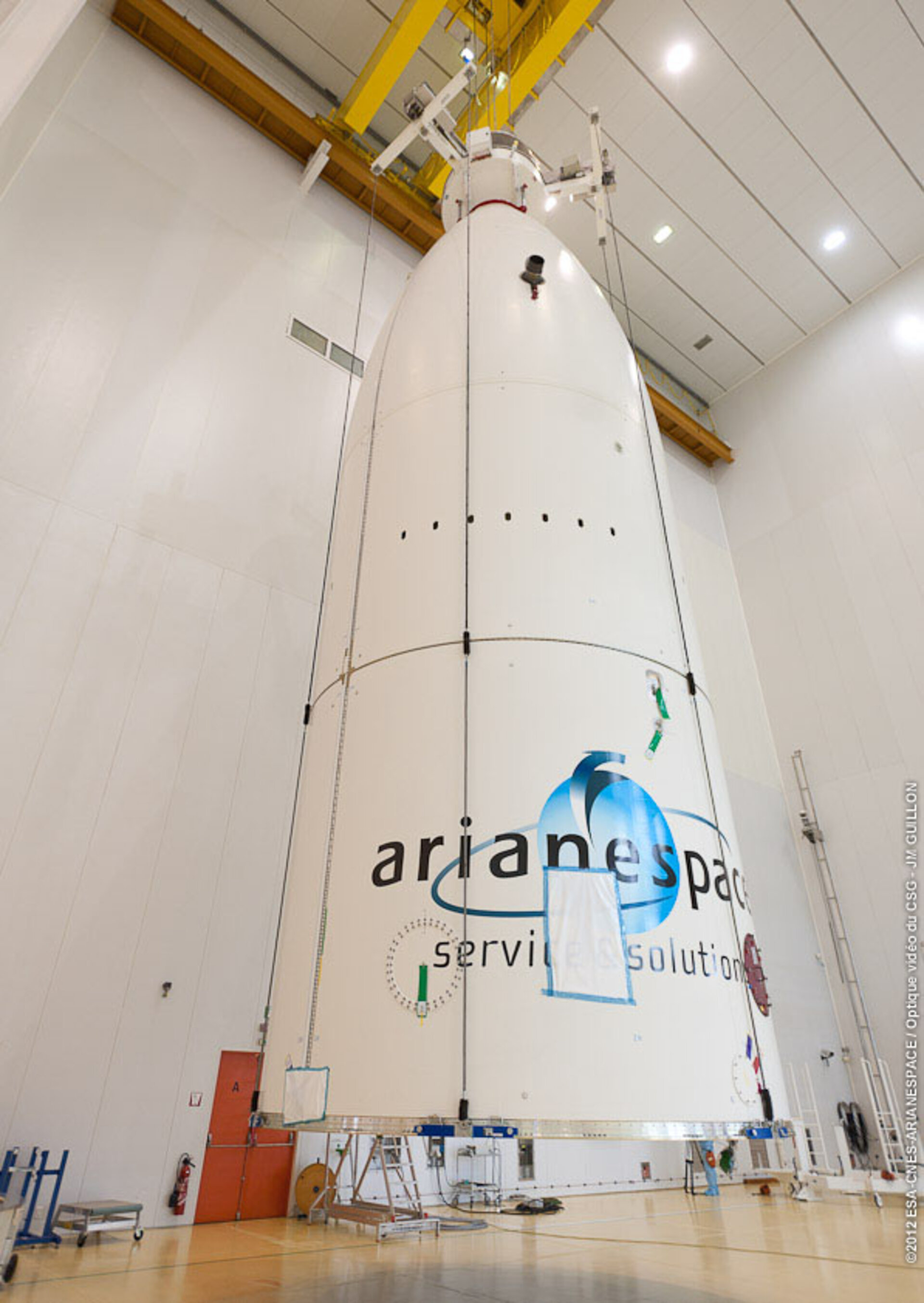 Ariane 5 fairing preparations for MSG-3 launch