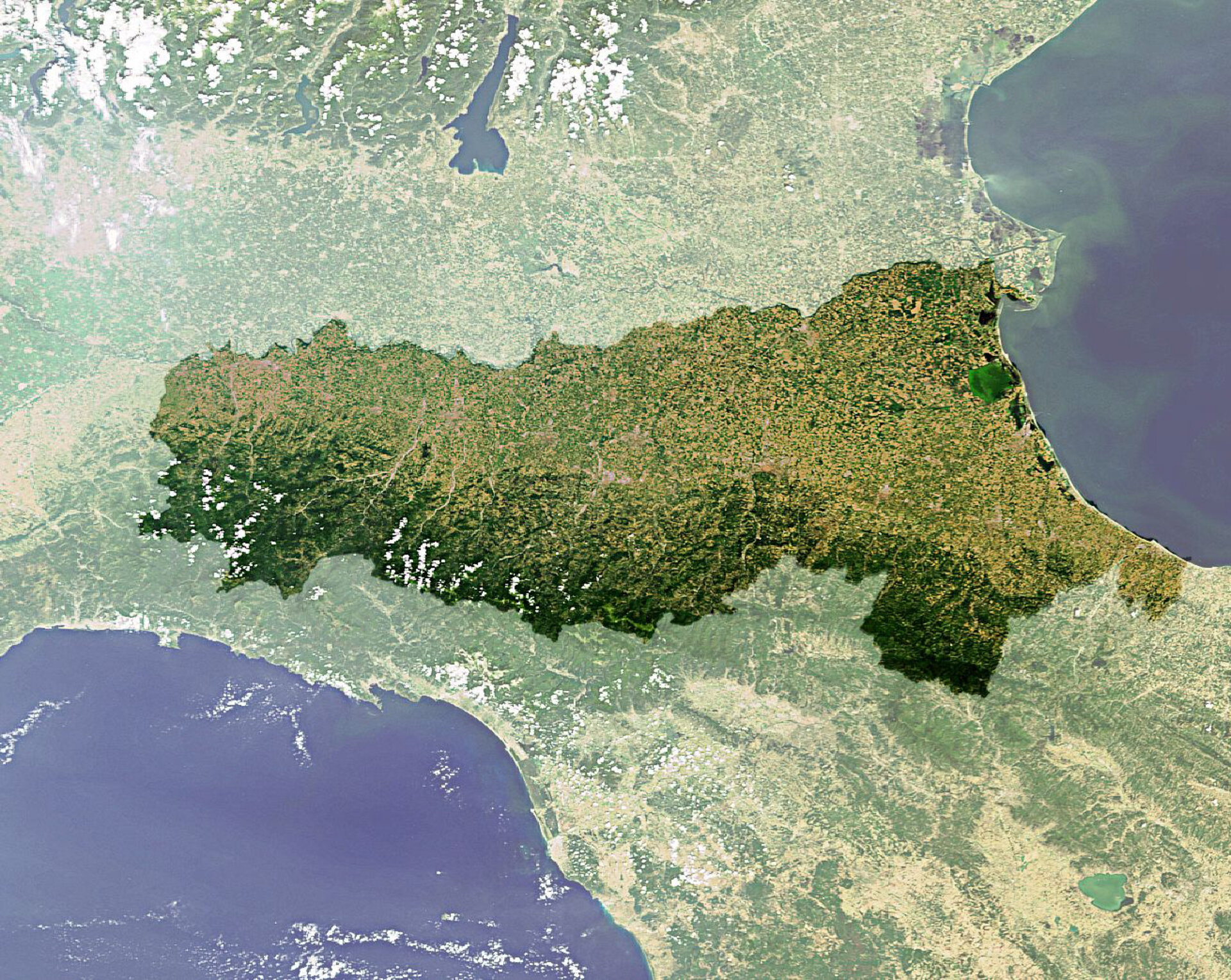 L'Emilia Romagna vista dallo spazio