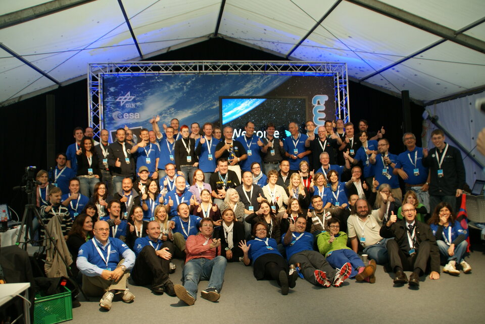 Astronauten und Teilnehmer des Spacetweetup 2011