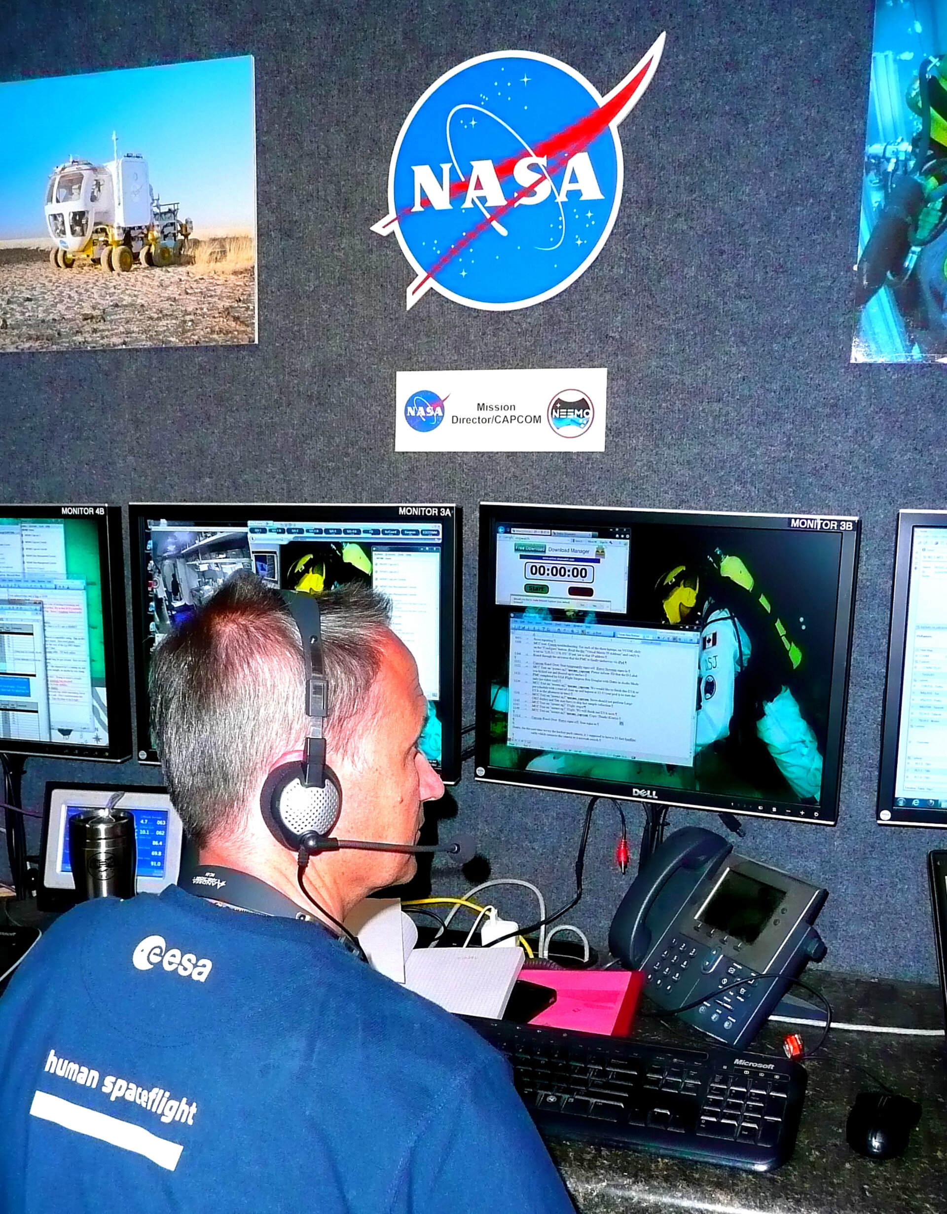 ESA's Stevenin in Aquarius control room