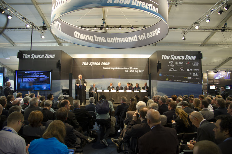 Jean-Jacques Dordain during the Space Day Conference, Farnborough airshow, 10 July 2012
