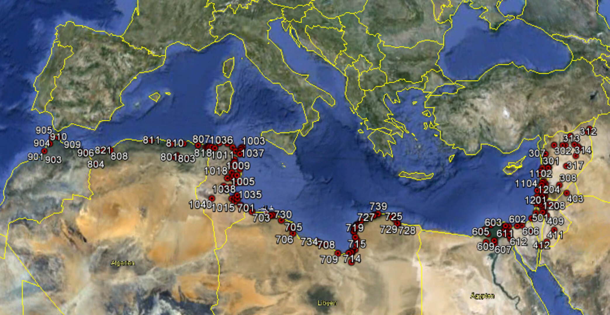 Mediterranean Basin test sites