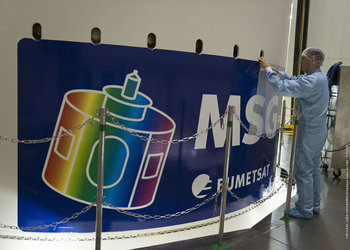 MSG-3 logo applied to Ariane 5 fairing