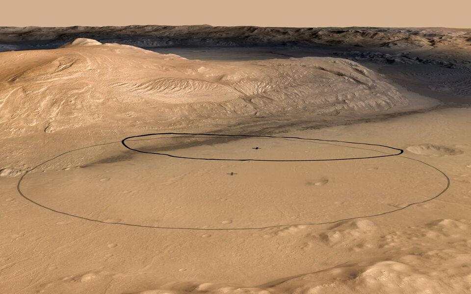 Revised landing target for Curiosity