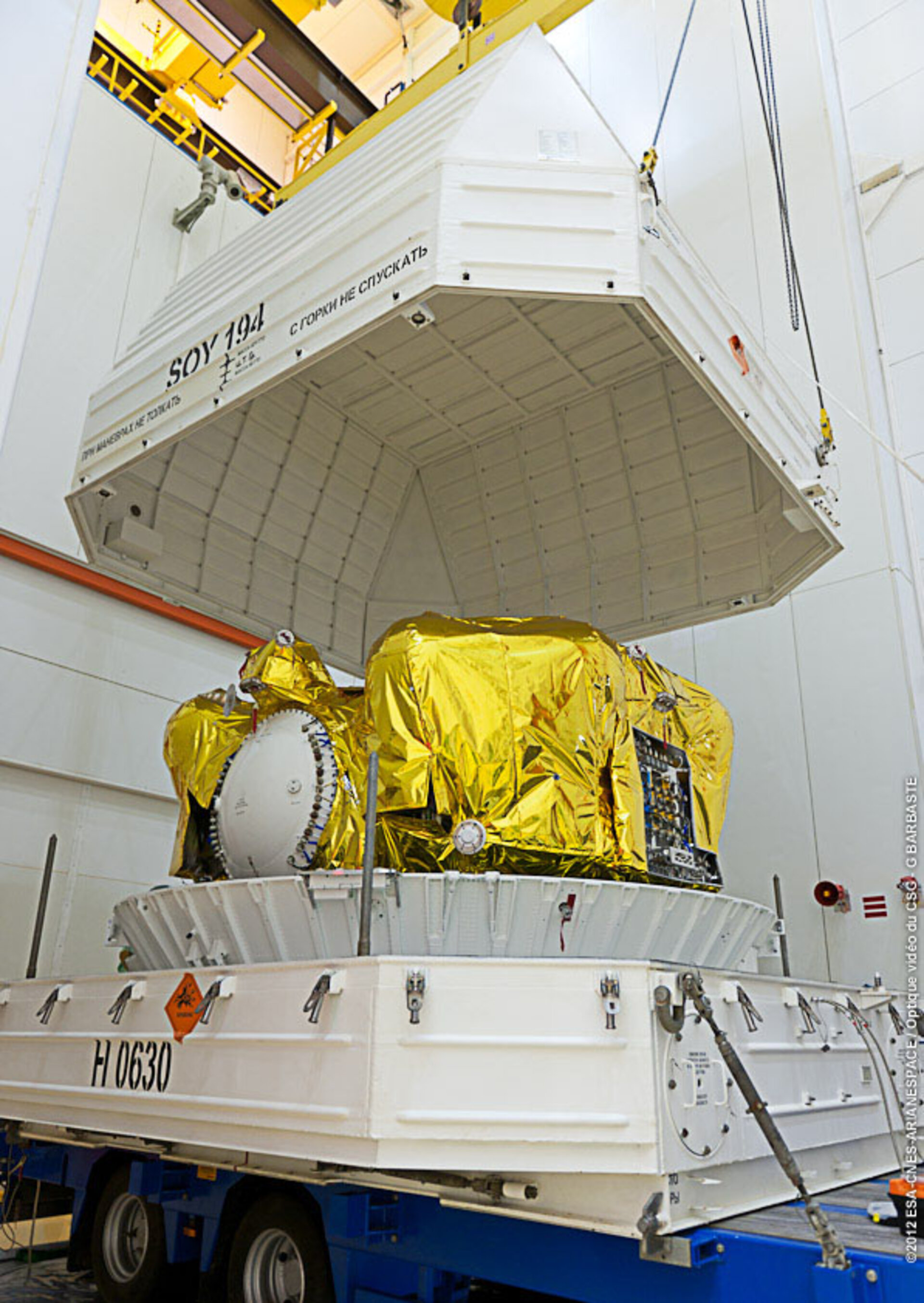 Soyuz Fregat final stage arrives in Kourou