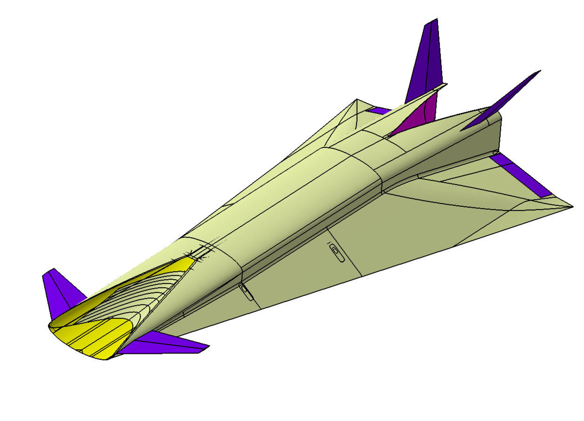 Fig 1: Completely integrated vehicle concept for Mach 8 flight