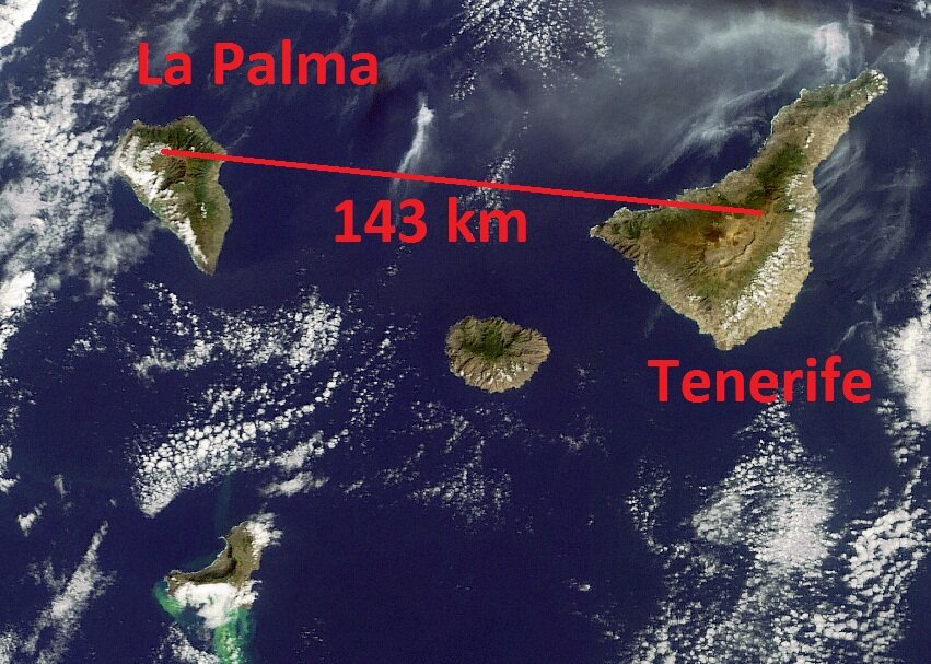 Satellite image of Canary Islands