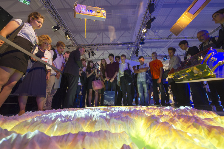 Students from the German-Polish Copernicus project visit the exhibition, 11 September 2012