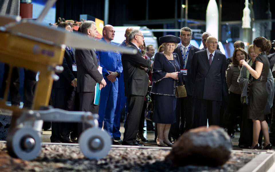 HM Queen Beatrix and Italian President Napolitano at ESTEC