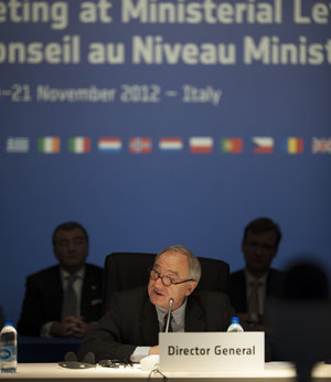 Jean-Jacques Dordain during the Ministerial Council press conference