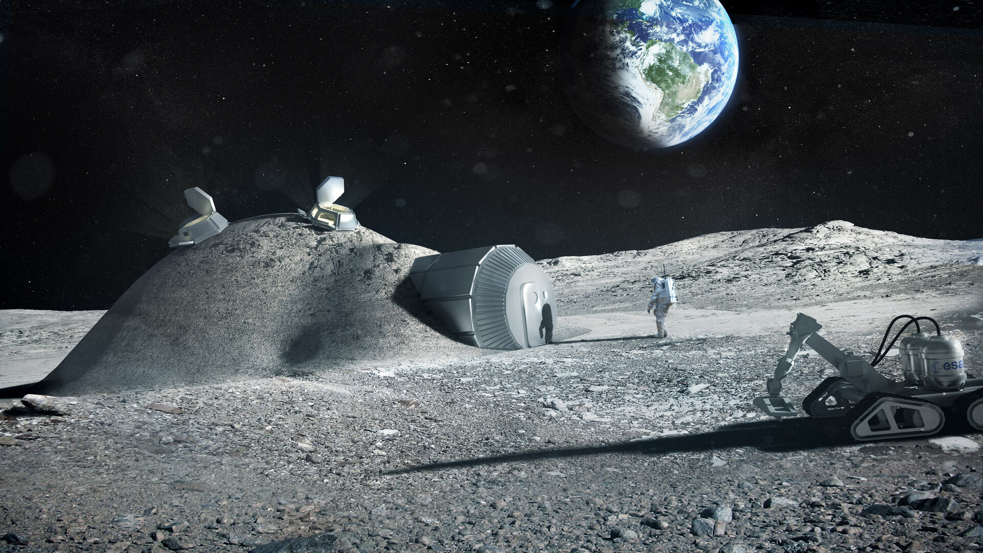 Lunar base made with 3D printing