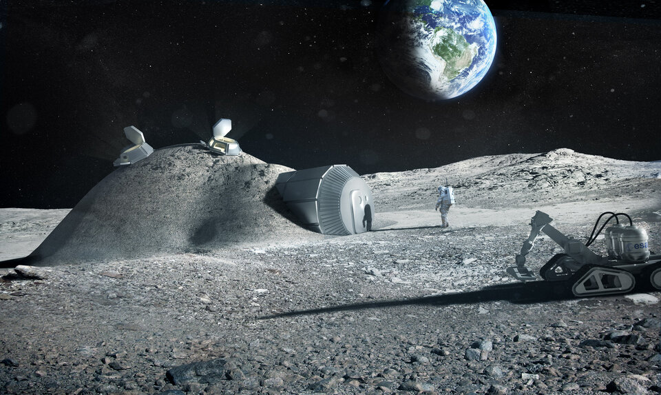 3D-Druck könnte für eine künftige Besiedelung des Mondes zentral sein. 