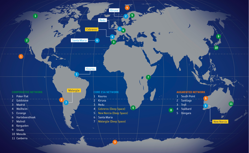 Le réseau de stations sol de l’ESA