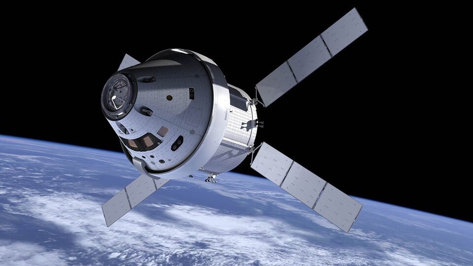 ATV mit Orion-Raumschiff der NASA