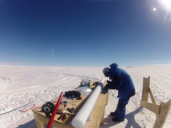 Inspecting ice core