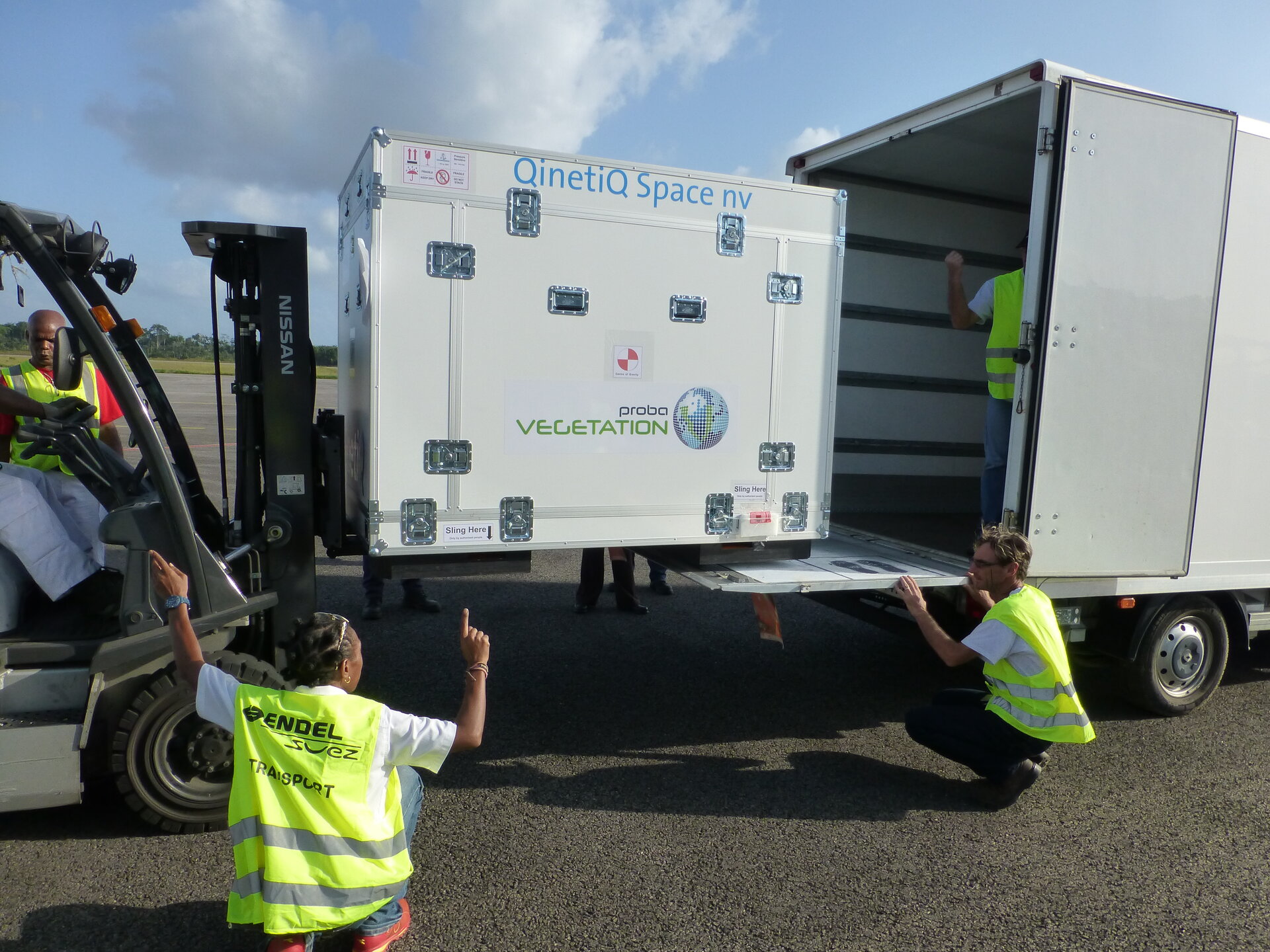 Proba-V arriving in French Guiana