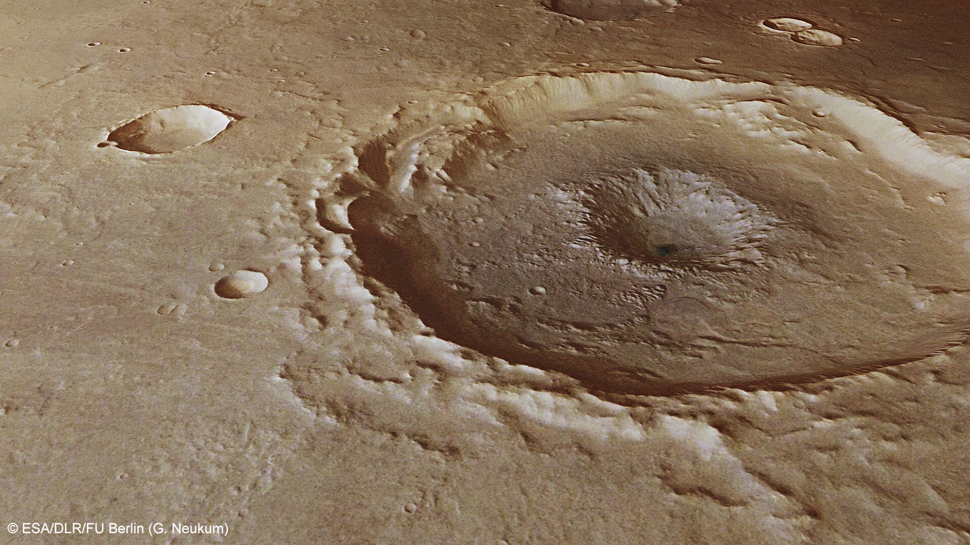 Inside a central pit crater