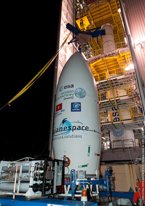 Vega VV02 upper composite at launcher assembly area