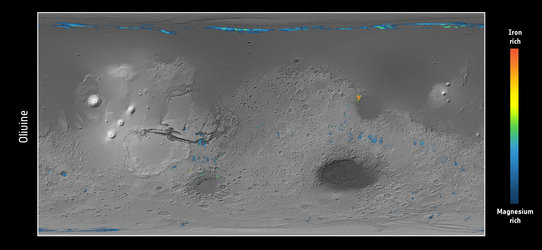 Olivine distribution on Mars