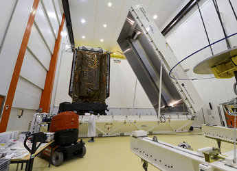 Alphasat being removed from container