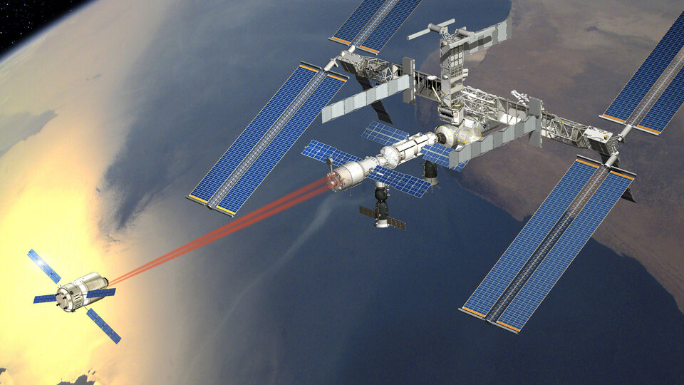 ATV nähert sich der Raumstation ISS an