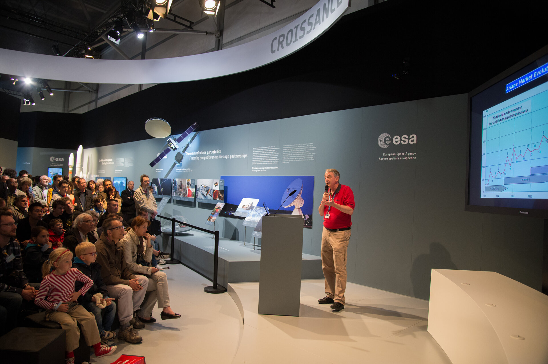 Public during the "Ariane 5 Launcher" lively presentation