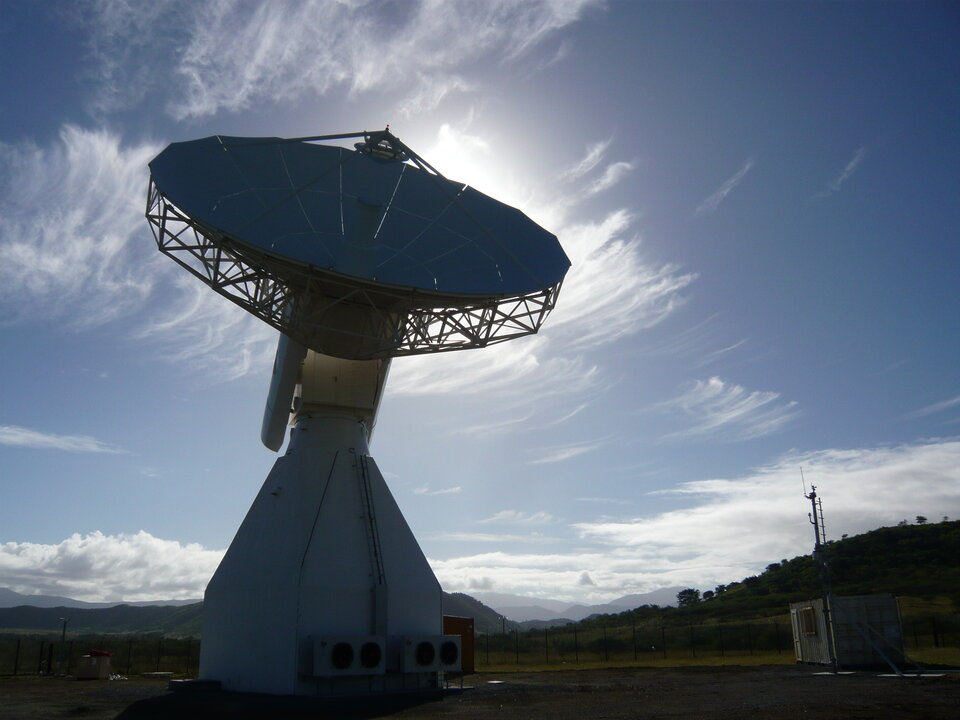 Uplink station used to send commands to Galileo