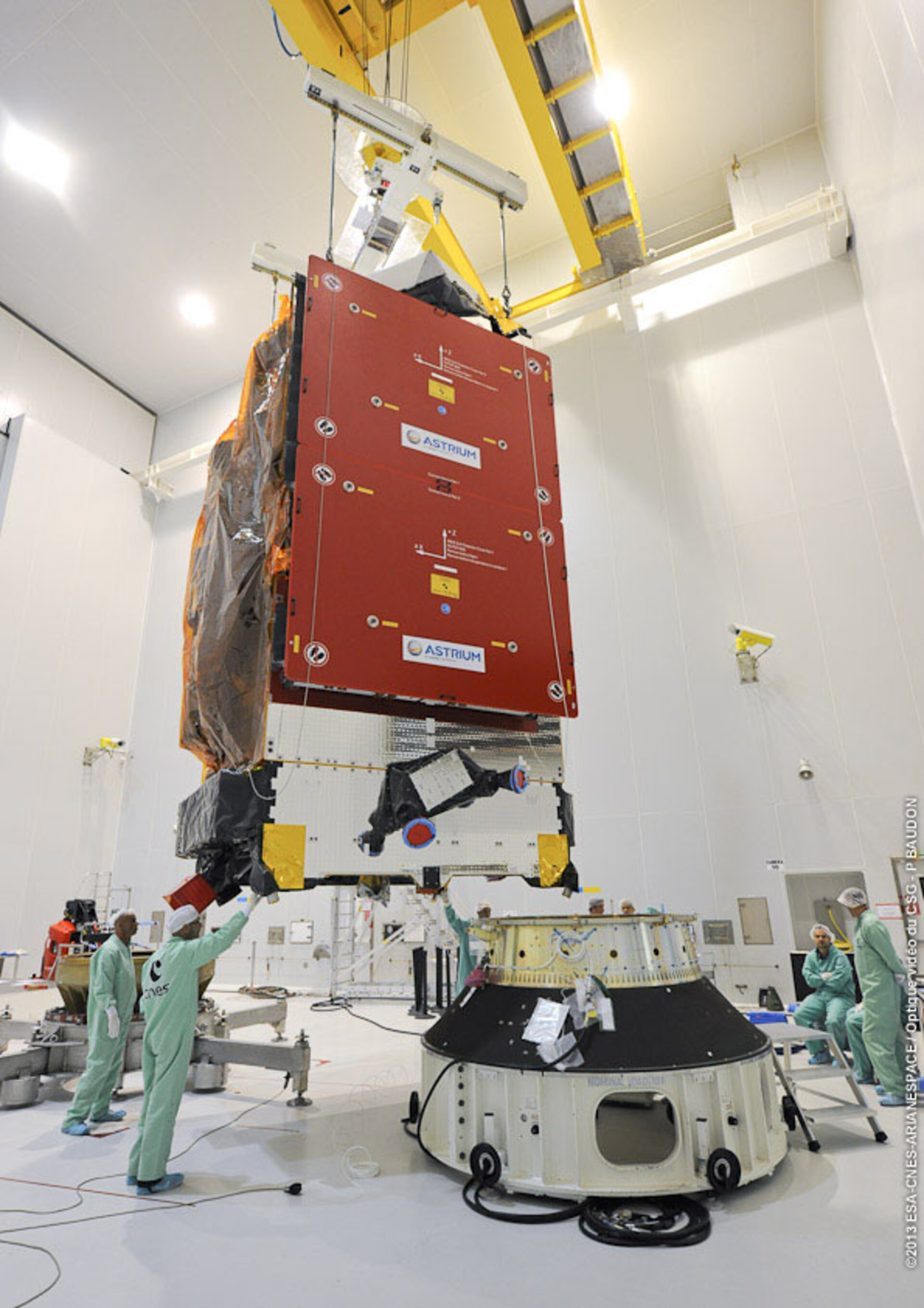 Alphasat lifted onto launch adaptor