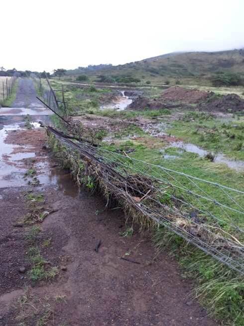 Approach road flood damage