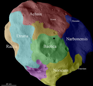 The history of different regions on Lutetia's surface