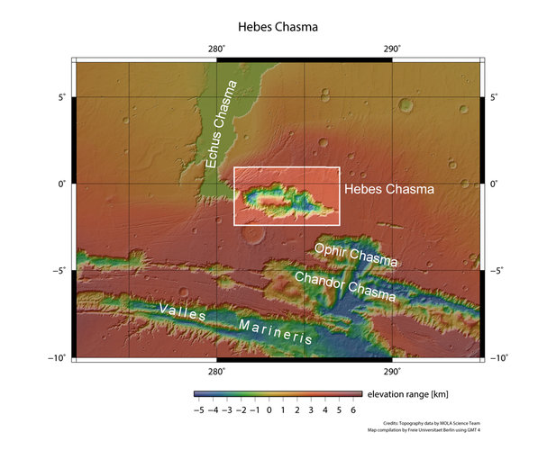 Hebes Chasma in context