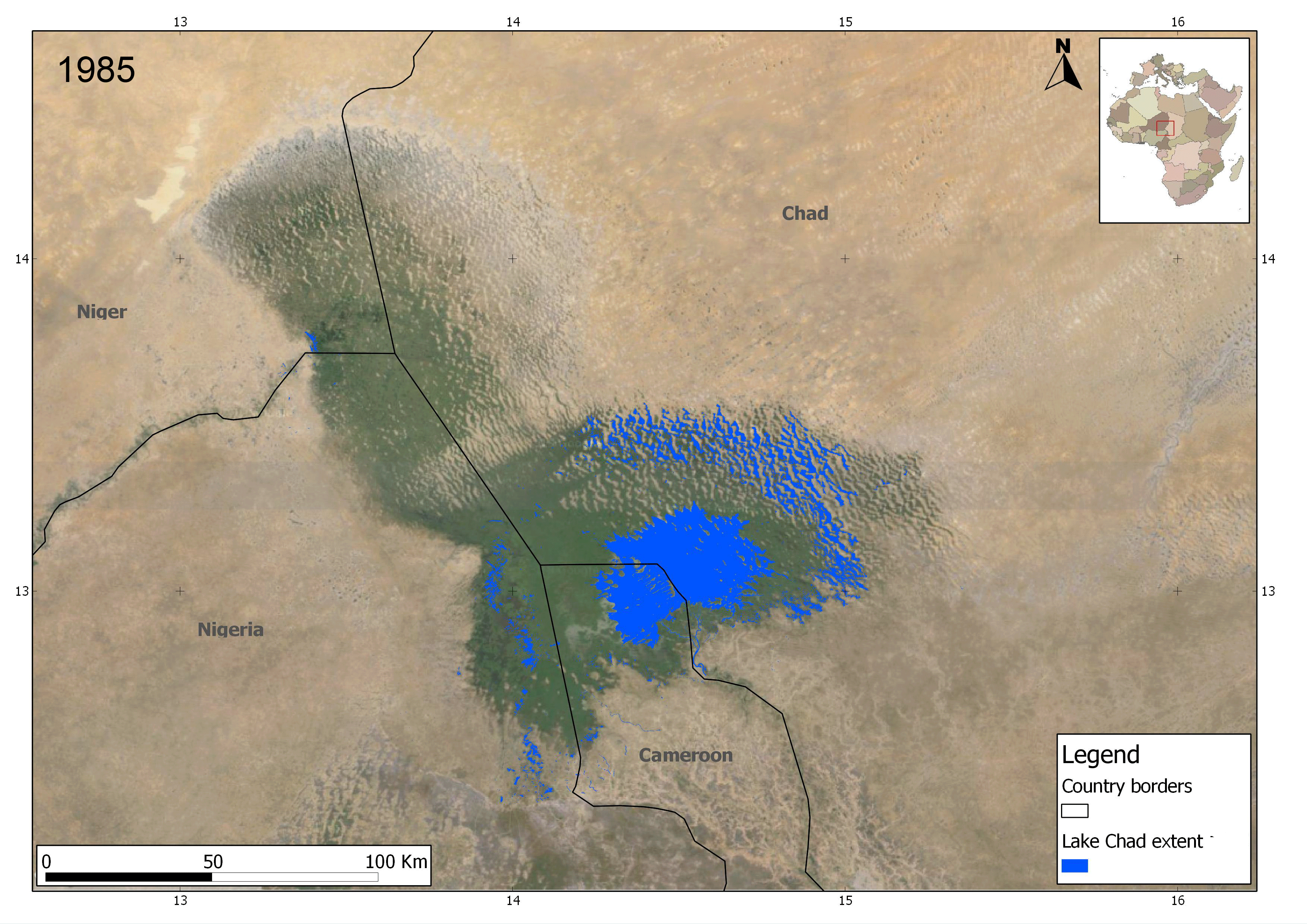 Lake Chad water extent increase