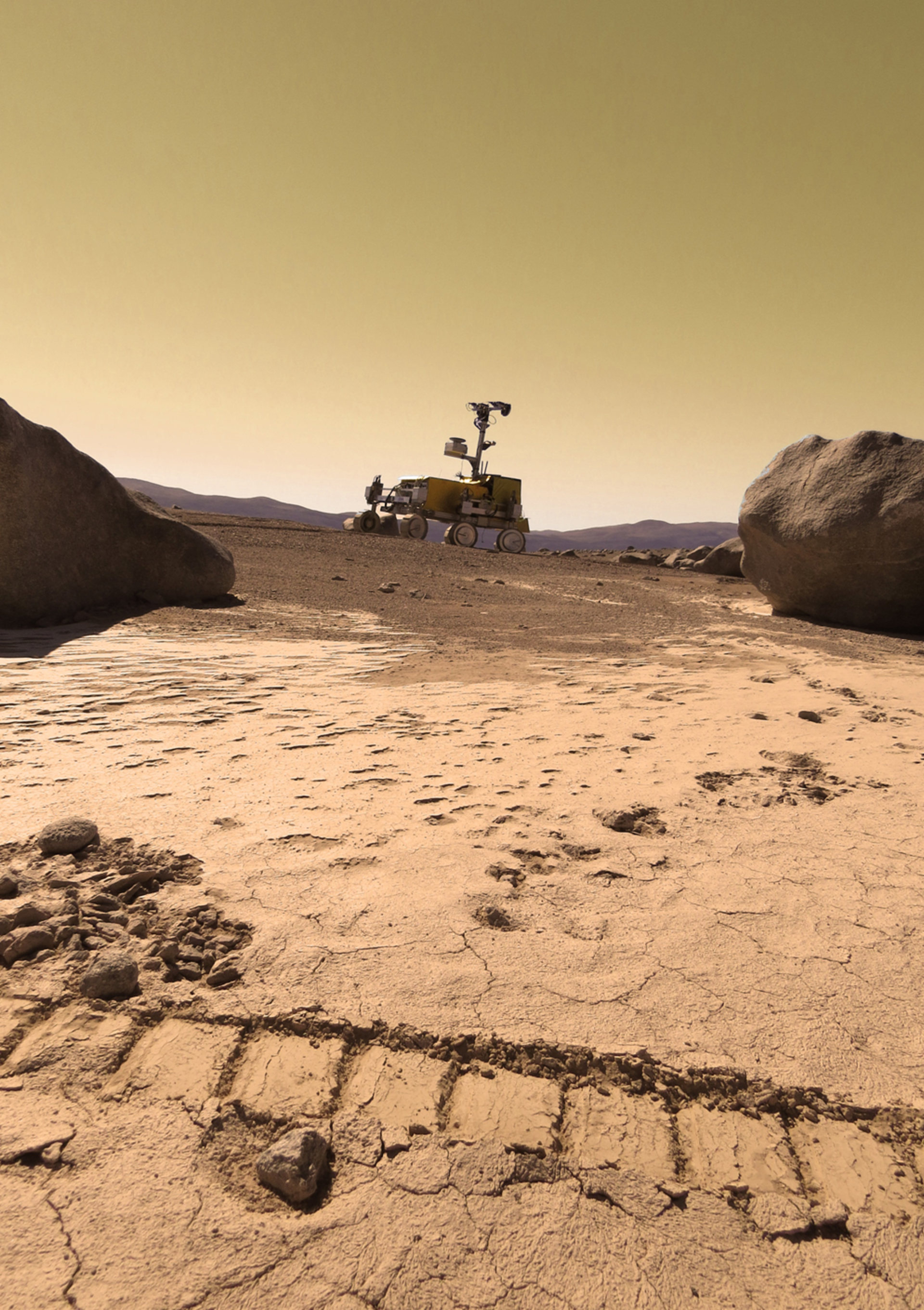 SAFER's Bridget rover as if on Mars