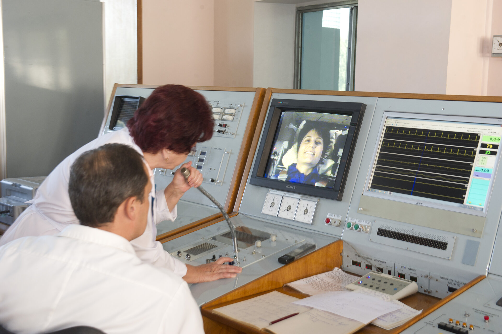 Samantha Cristoforetti during a centrifuge training session