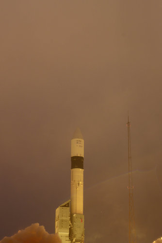 Swarm liftoff on a Rockot launcher from the Plesetsk.