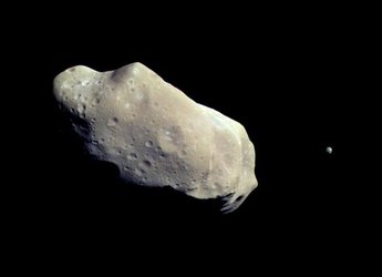 Der Asteroid Ida mit seinem Mond Dactyl