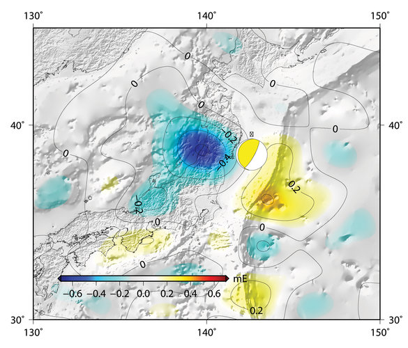 Gravity scar over Japan