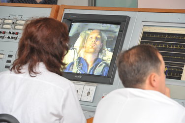 Alexander Gerst during a centrifuge training session