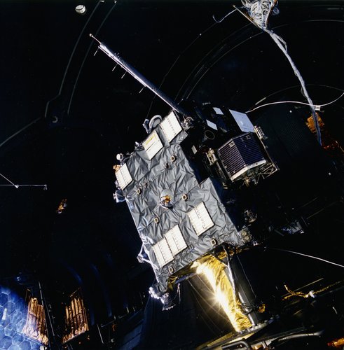 Rosetta flight model in test chamber