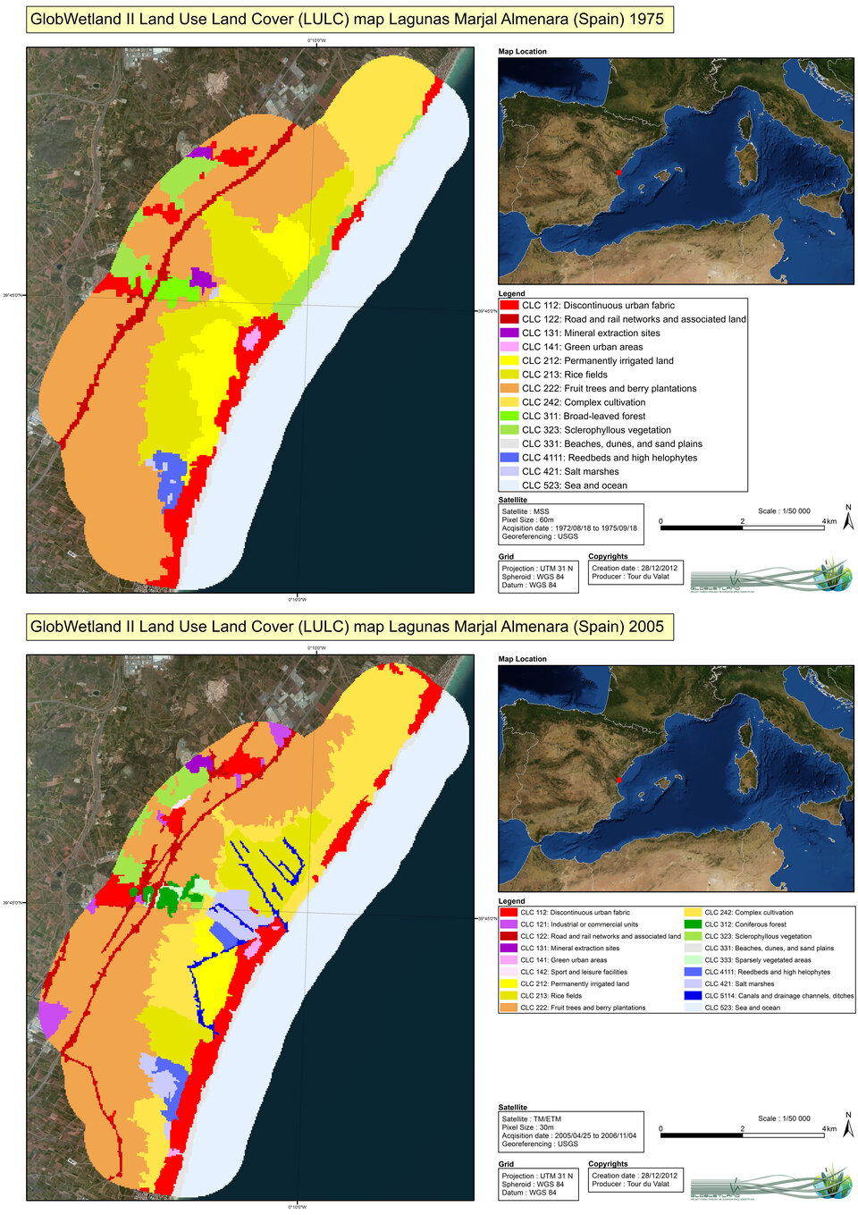 Wetland changes in Spain