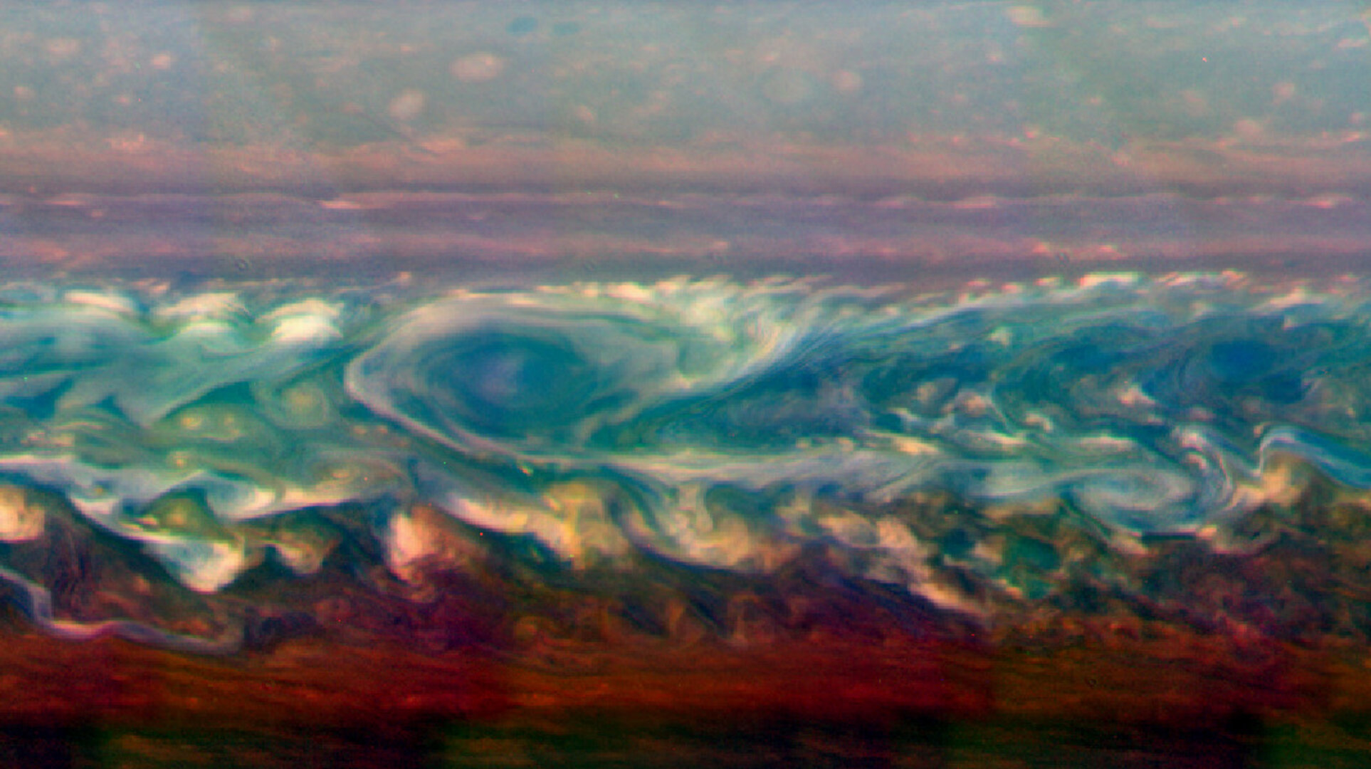 Churning atmosphere on Saturn