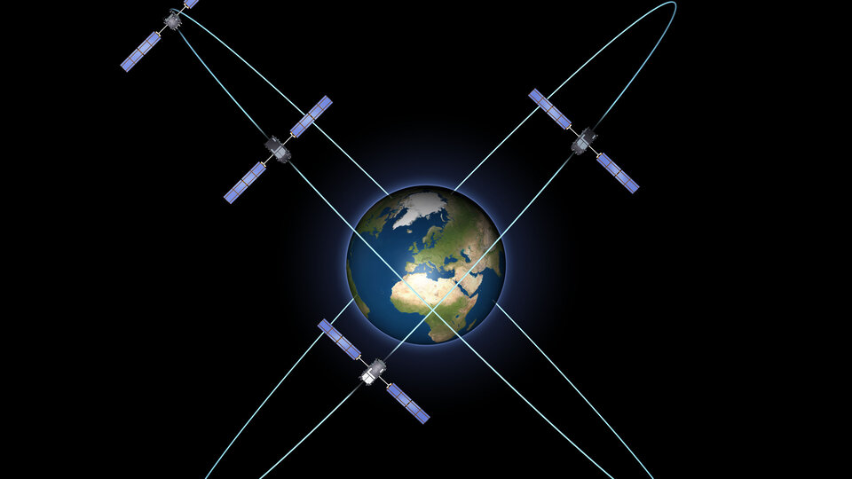 Momenteel draaien vier Galileo-navigatiesatellieten rond de aarde