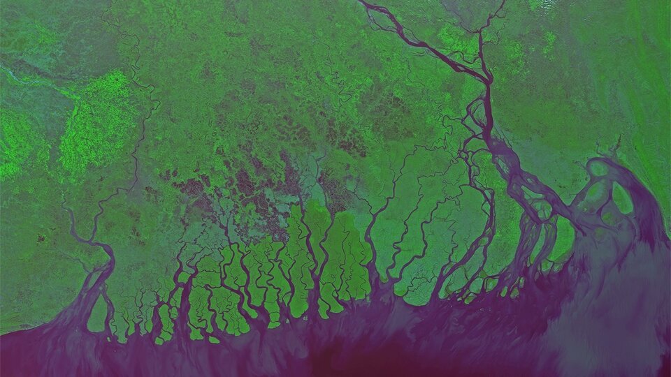 Mouth of Ganges at 100-m resolution