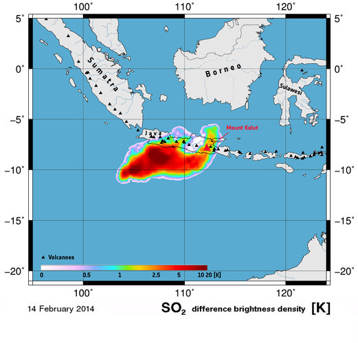 Sulphur dioxide from Kelut