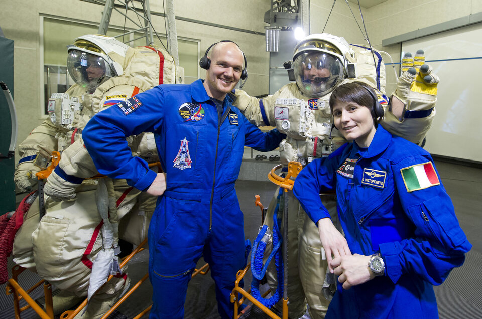 ESA Class of 2009 astronauts Alexander Gerst and Samantha Cristoforetti