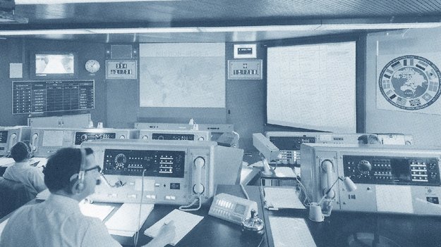 The Main Control Room at ESOC in the 1960s.We've come a long way, baby!