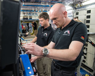 Alexander Gerst and Reid Wiseman during training