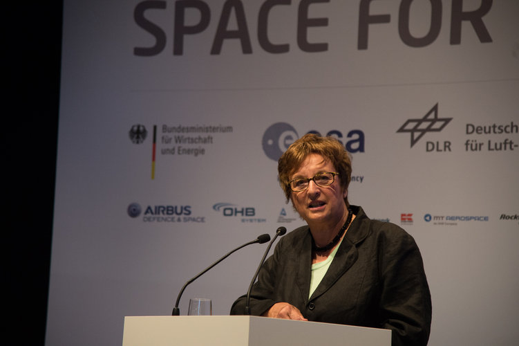 Brigitte Zypries delivers a keynote speech